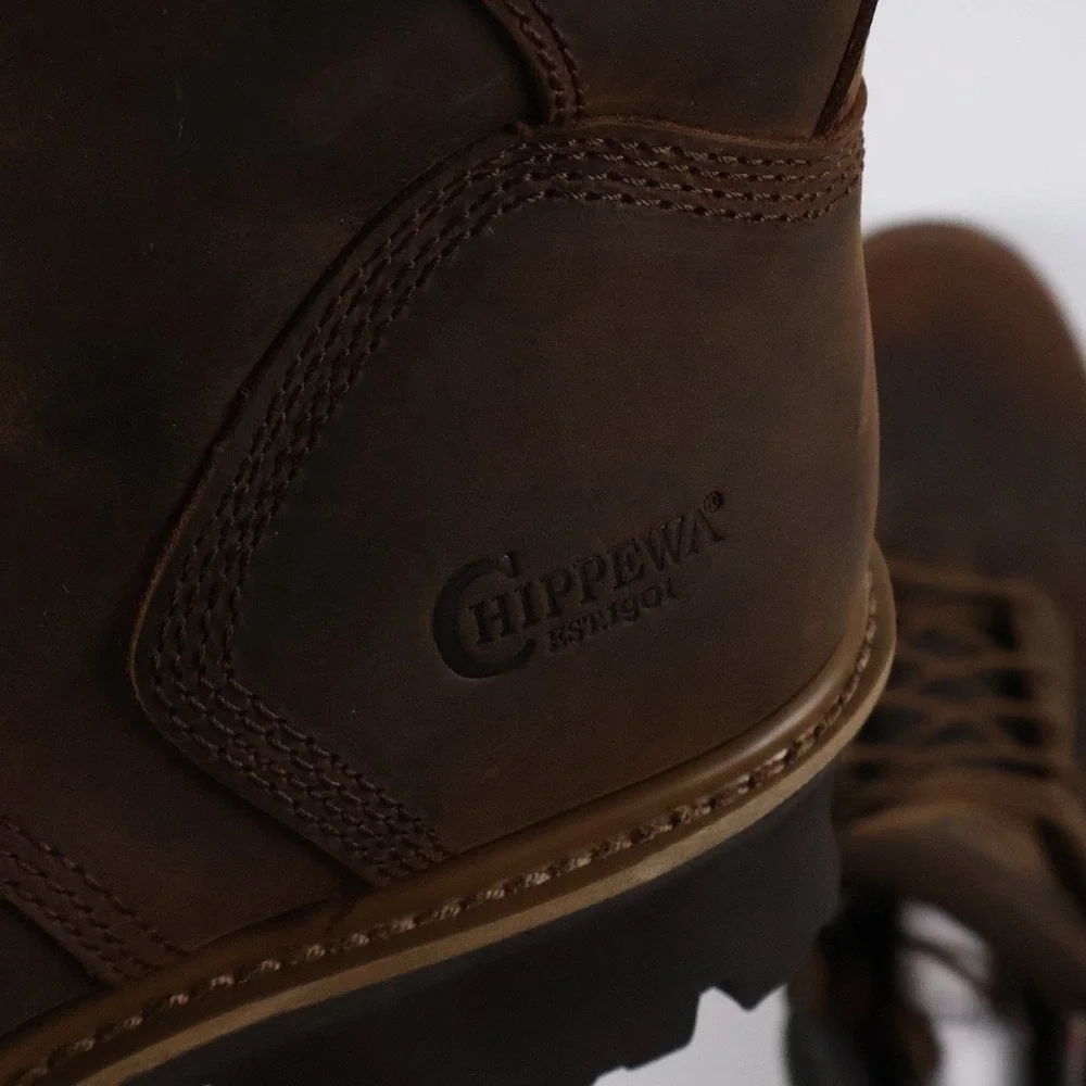 Chippewa Logger 55025 Steel Toe Work Boots Brown Leather 14 M New NWT